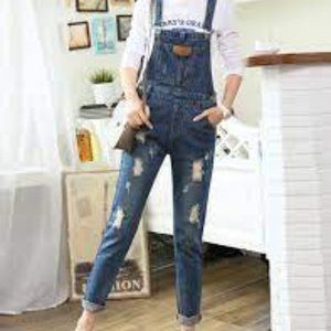 Loose Ripped Overalls